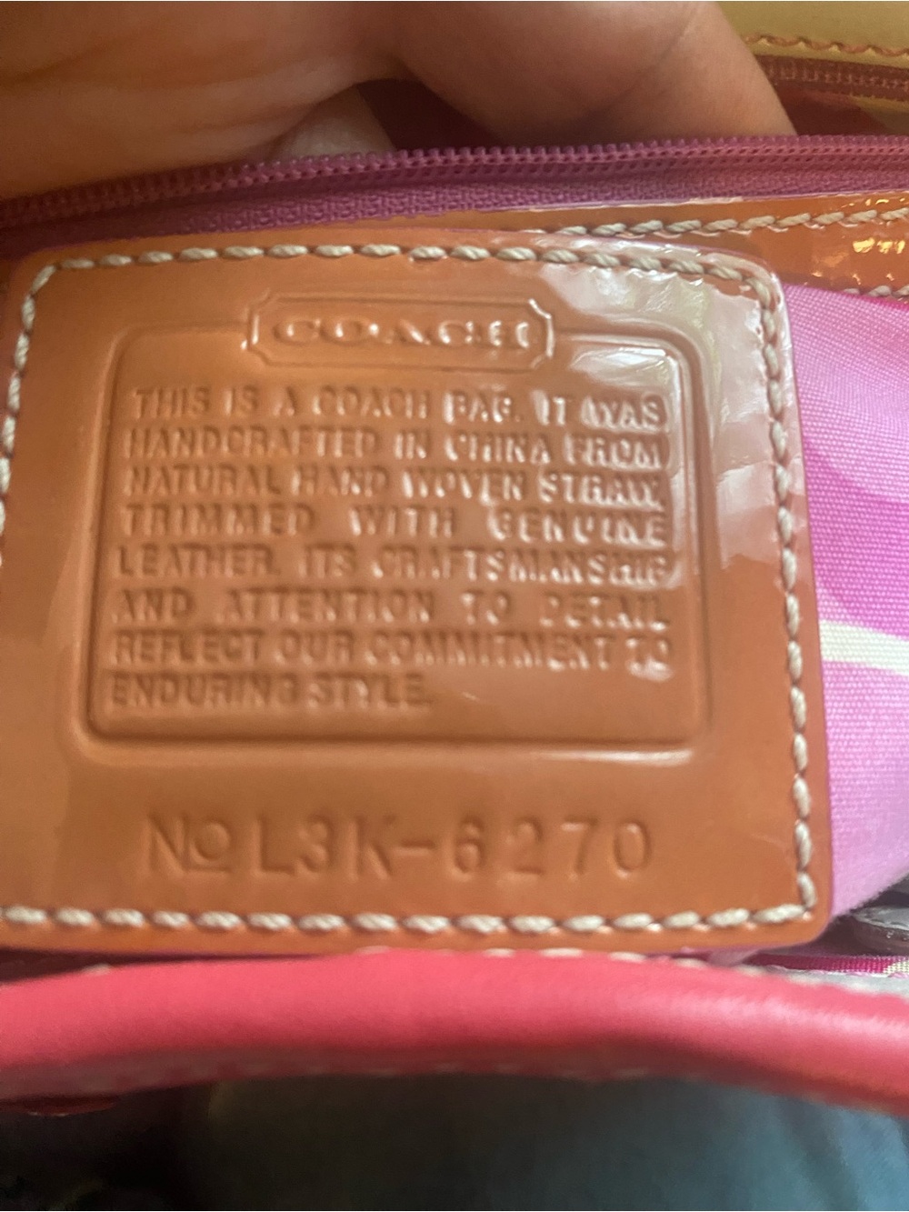 Coach Woven Straw & Pink Leather Butterfly Handbag NWOT+Charms - Picture 12 of 14